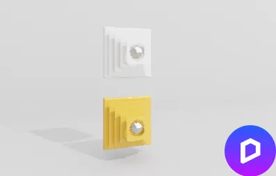 D5渲染器专用壁灯白黄叠级造型